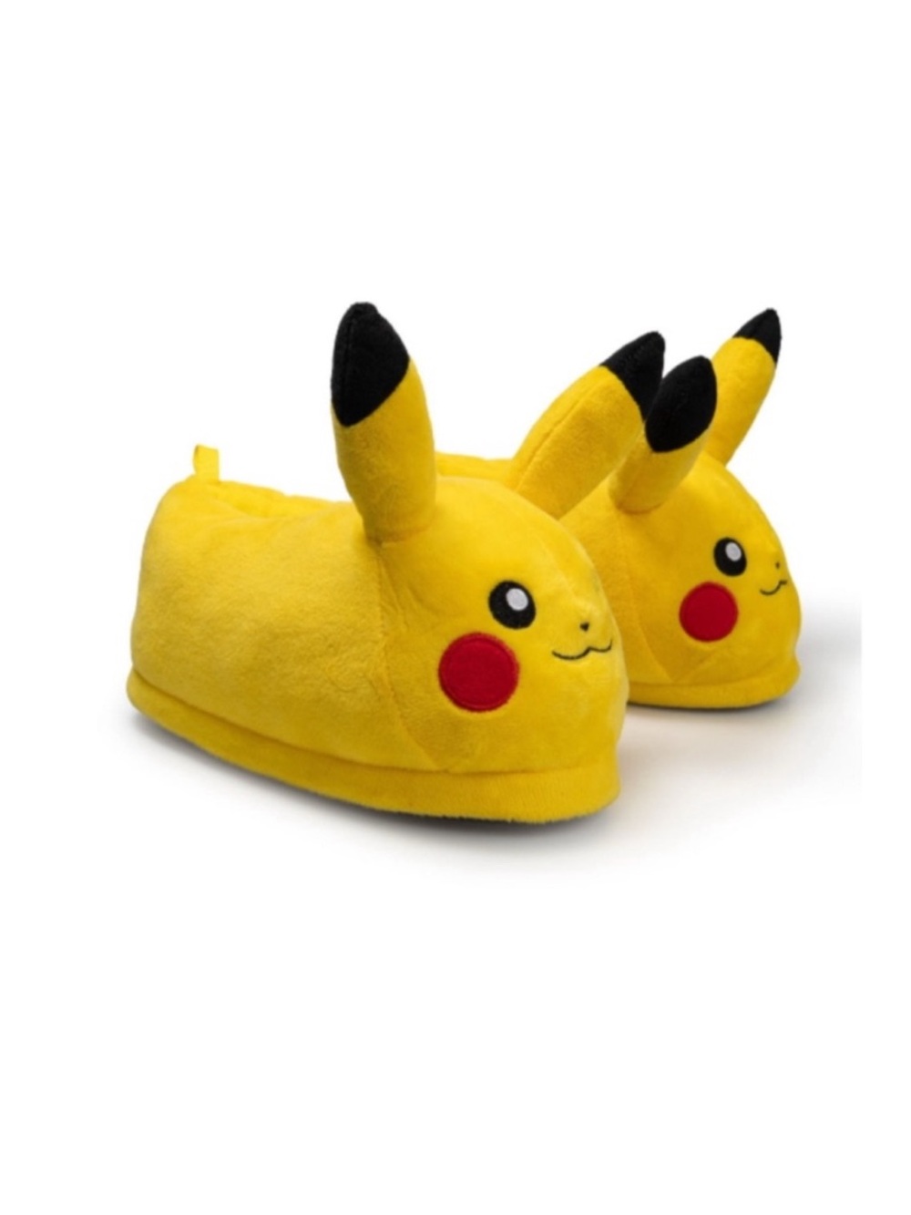 Pokémon Kids Plush Character Slip-Ons - Yellow Pikachu-Inspired Slippers